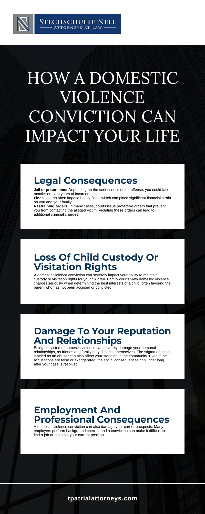 How A Domestic Violence Conviction Can Impact Your Life infographic